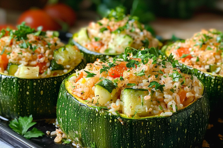 Кабачки с рисом и овощами: простой рецепт!