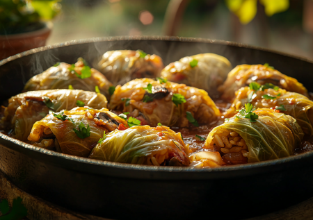 Ароматные, нежные постные голубцы с рисом и грибами