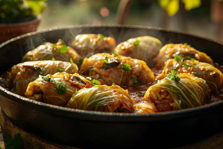 Ароматные, нежные постные голубцы с рисом и грибами