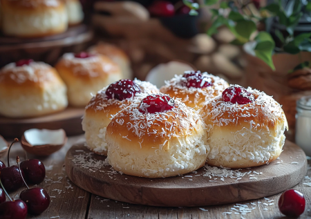 Творожные булочки «Смешарики» с черешней! Вкусный и полезный завтрак
