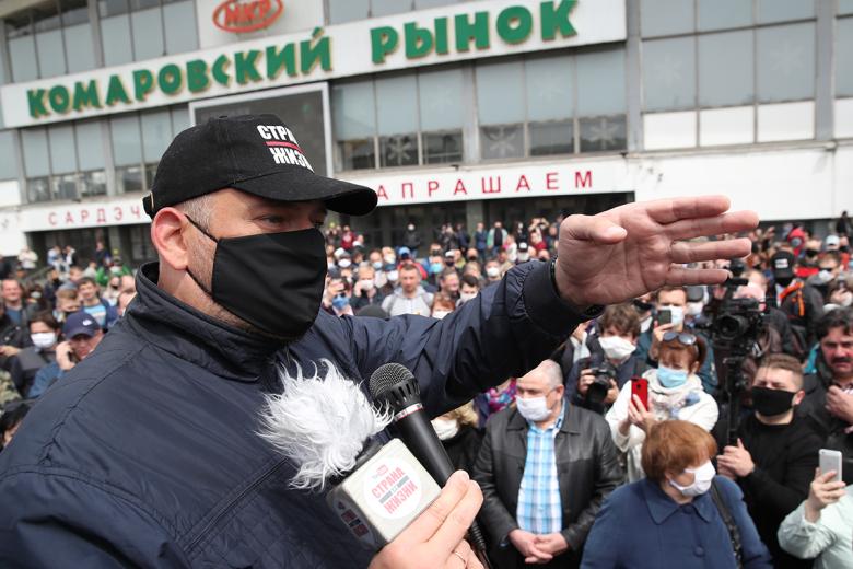 Сергей Тихановский на пикете в Минске, 2020 год