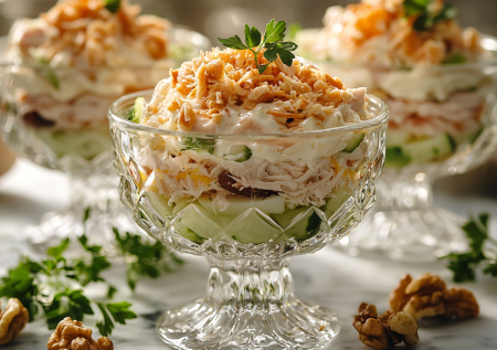 Вкуснейший салат с курицей и черносливом! На любой праздник или на ужин