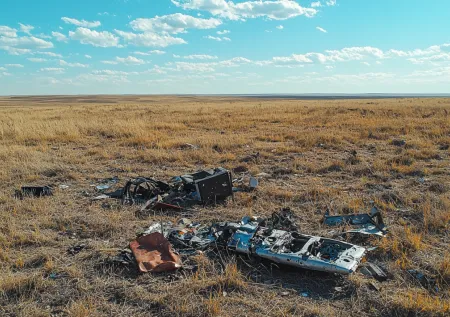 В степи Казахстана обнаружили фрагменты дрона