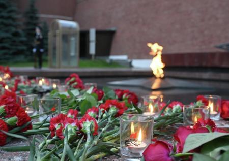 В Москве почтили память погибших в ВОВ под запись голоса Левитана 1941 года