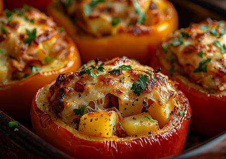 Не только рисом! Фаршируем перцы картошкой и курицей — невероятно вкусно