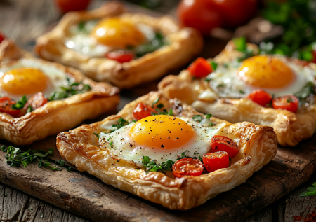 Яичница в слойках с копченой курицей! Семья подсела на этот завтрак