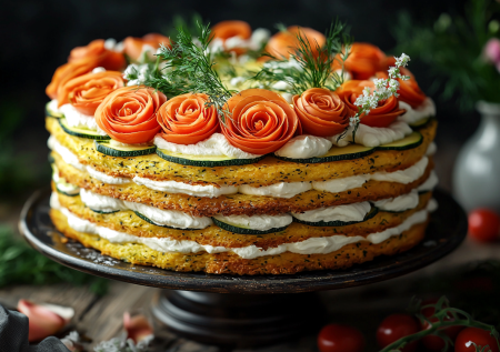 Кабачковый торт без тонны масла! Хитовая летняя закуска с томатами и соусом