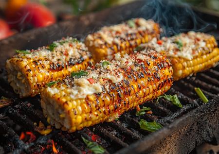 Готовлю кукурузу на углях с сыром — съедается раньше мяса