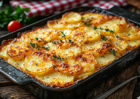 Гарнир из столовой! Картофельный пласт с чесноком и сыром — вкусно и просто