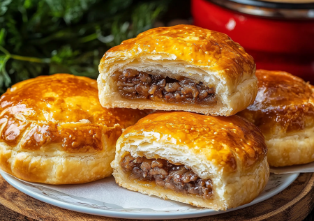Пирожки «Слоенки» с рисом и фаршем! Пробуйте — это настоящие вкусняшки