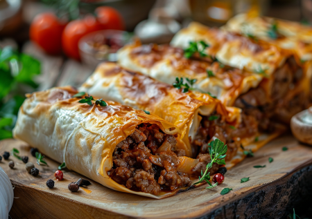 Запеченные конверты из лаваша с фаршем и грибами! Вкуснятина на скорую руку