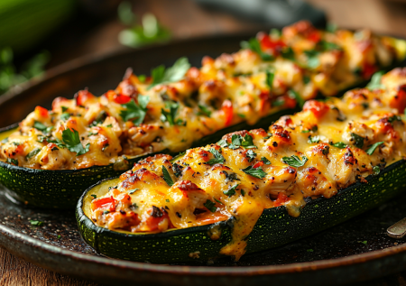 Эти кабачки захватят все кухни! Некалорийные лодочки с курицей и сыром