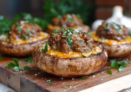 Фаршированные грибы «Шишки» с говядиной и сыром! Вкуснятина — зайдет всем