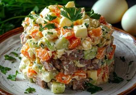 Салат «Боярский» с говяжьим языком и грибами! Фишка вашего застолья