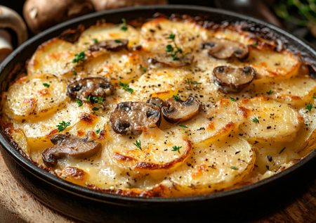 Белые грибы по-царски — запекаю в сливках с сыром и картошкой