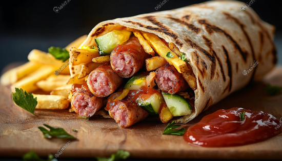 Домашняя шаурма с картошкой фри