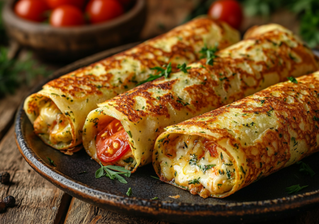 Кабачковые блины с помидорами и сырком! Обалденная закуска за 250 рублей