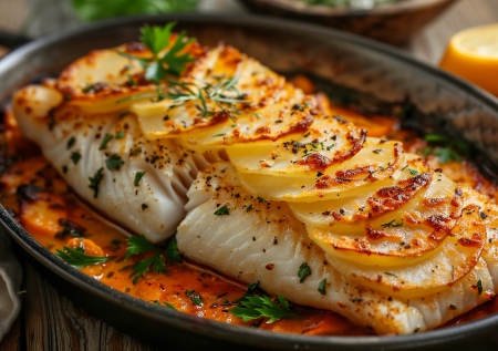 Рыба в картофельной «чешуе» в духовке. Простой и вкусный ужин за полчаса!