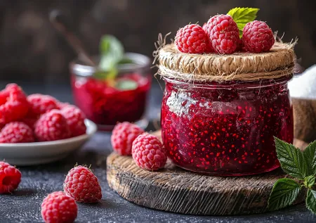 Малиновое варенье без варки: понадобятся только ягоды и сахар!