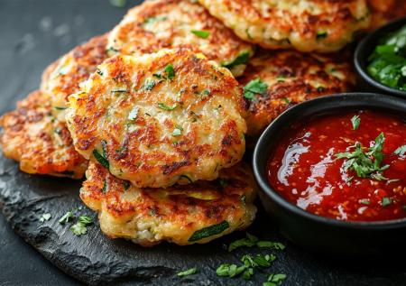 Сочные оладьи с нежным кабачком и ароматным фаршем