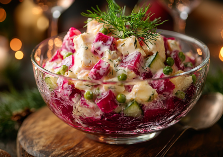Простой как 2 рубля, но вкусный! Салат «Мечта» со свеклой и горошком