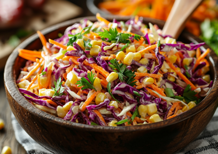 Кукурузный коул-слоу с капустой! Простой салат из овощей с бомбезным соусом