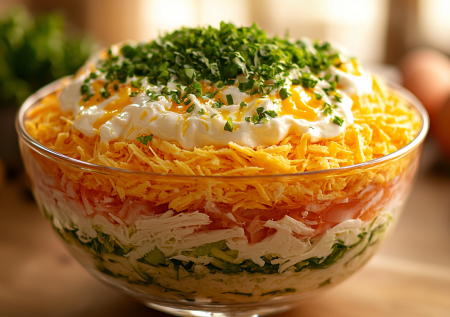 Салат «Лебединый пух» с курицей, пекинкой и картошкой! Трём все в салатник