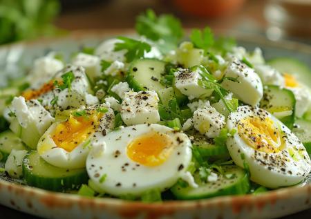 Крышесносное комбо: рецепт салата из огурцов, сыра и яиц — вкус еще тот