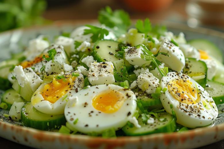 Крышесносное комбо: рецепт салата из огурцов, сыра и яиц — вкус еще тот