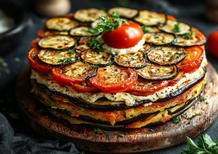 Закусочный торт из кабачков и баклажанов! Вкусная прослойка — и хит готов