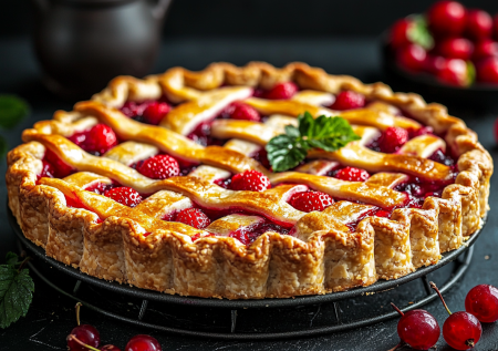 Объедение с пылу с жару! Летний пирог с клубникой и смородиной!