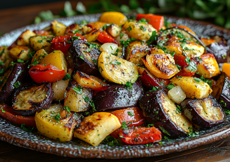 Кайфовый салат с баклажаном, кабачком и яблоком! Хит с печеными овощами