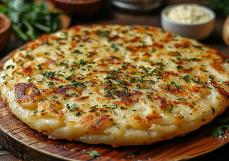 Вкуснятина из простых продуктов на скорую руку: сырно-картофельная лепешка