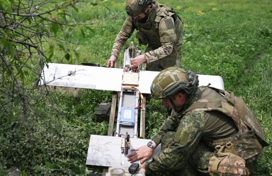 Военнослужащие расчета ударного БПЛА ВС РФ