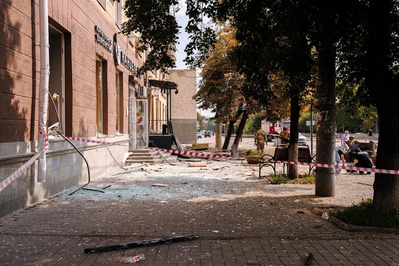 Жилой дом, пострадавший в результате падения беспилотника ВСУ