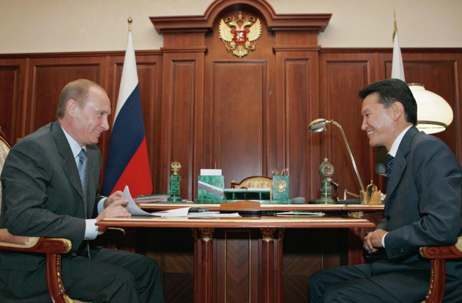 Владимир Путин и Кирсан Илюмжинов во время встречи в Кремле, 2006 год