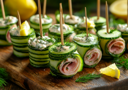 Рулетики из огурца, ветчины и творога! Вкуснейшая закуска за 10 минут