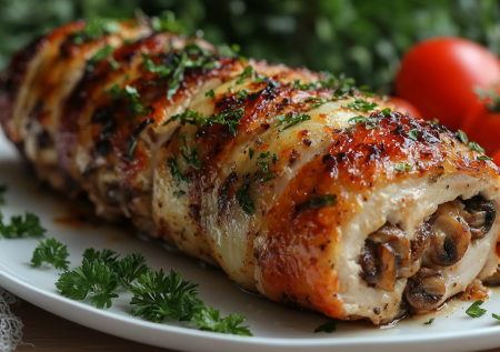 Куриный рулет с адыгейским сыром и грибами! Вкуснятина на ужин за 30 минут