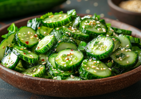 Бью огурцы и делаю обалденный салат на ужин. Вкуснятина за 20 минут!