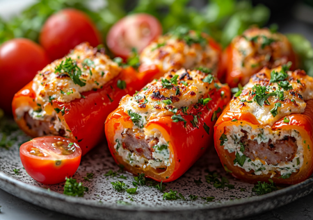 Фаршированный перец с колбасой и сыром — оригинальная холодная закуска!