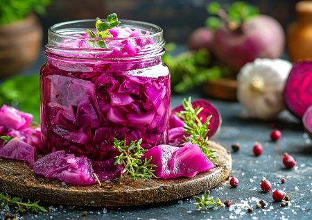 Капуста по-грузински со свеклой: хрустящая закуска с чесноком и пряностями