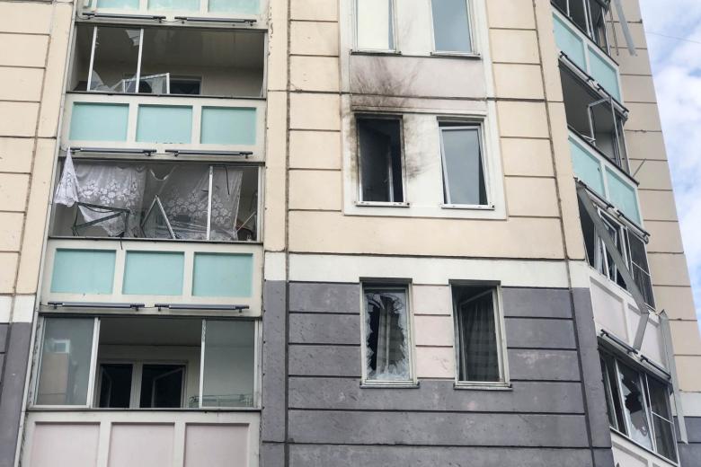 Зеленоград. Последствия попадания украинского БПЛА в многоэтажный дом