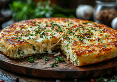 Кабачковая лепешка с сыром, который тянется при разрезе: нежная вкуснотища