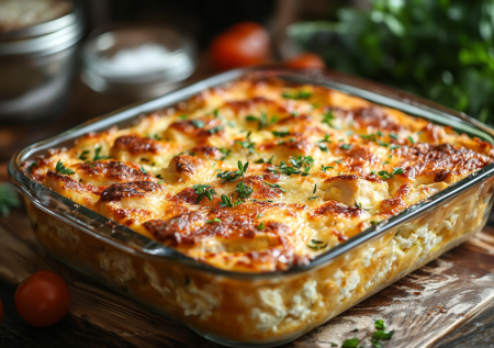 В одной порции 50 г белка! Обалденная запеканка из куриной грудки и творога
