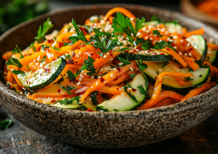 Кабачки по-корейски — яркая закуска, которую легко приготовить дома