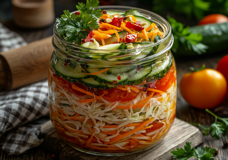 Салат «Генеральский» на зиму! Вкуснейшая закатка из капусты и овощей