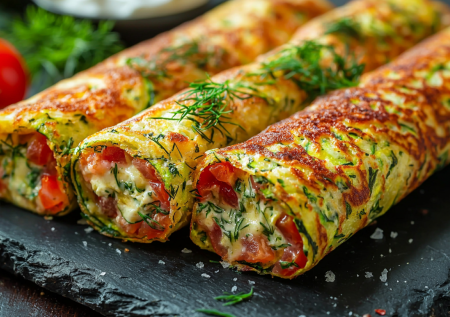 Кабачковые рулетики с сырной начинкой! Вкусная летняя закуска
