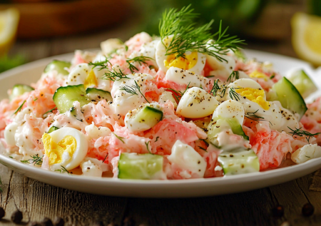 Вкусный салат с крабовыми палочками! Едим так или заворачиваем в лаваш