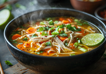Суп с курицей в азиатском стиле! Вкусное блюдо с соевым соусом и сельдереем