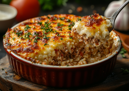 Эта запеканка на второй день станет еще вкуснее: готовим с фаршем и рисом